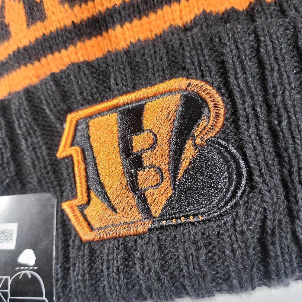 NWT Cincinnati Bengals Sports Knit Pom Beanie Fleece Lining OSFA Unisex - Picture 5 of 9